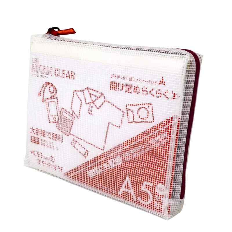 サクラクレパス ノータム メッシュケース マチ付き クリア A5 レッド 10個 UM-A5#19(10)｜どしろショップ