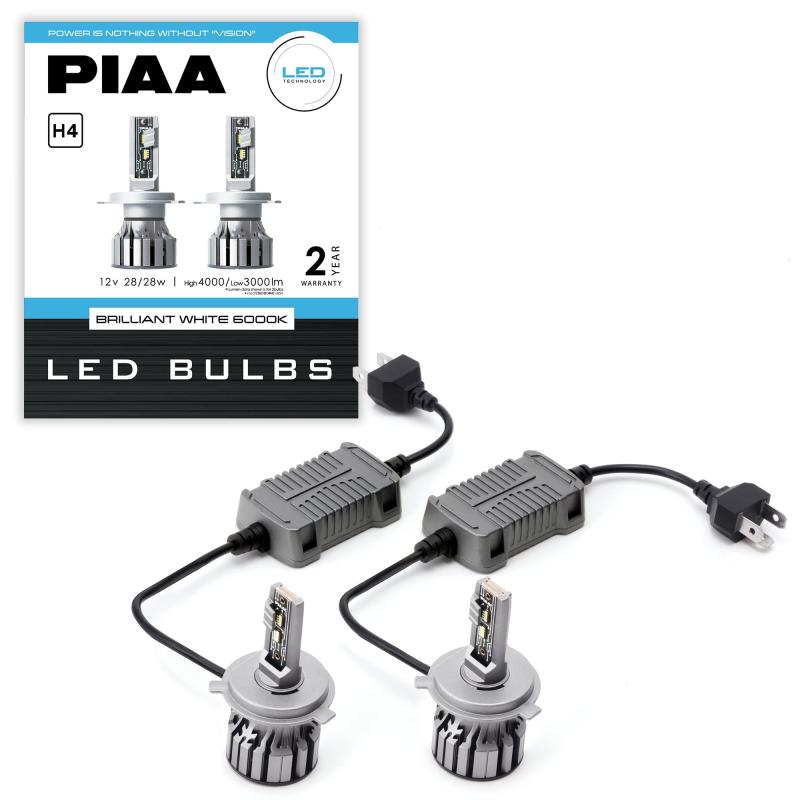 ヘッドライト/フォグライト用 LED 6000K BRILLIANT WHITE 12V 28/28W Hi4000/Lo3000lm H4 車検対応 2個入 X7387