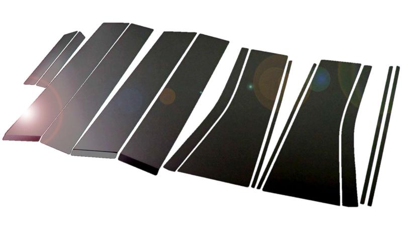 BRIGZ エルグランド E52 超鏡面ステンレスブラックメッキピラーパネル バイザー無用 3Dタイプ 14PC PIL−BLA−138 TNE52 PNE52 TE52 PE52|どしろショップ