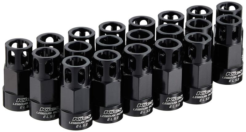 KYO-EI [ 協永産業 ] Kics LEGGDURA RACING Type Nut Dalumin EL53 20pcs SLENK2 ブラック