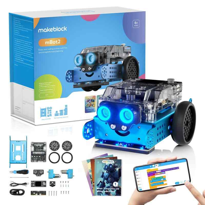mBot2 プログラミングロボット 子供用コーディングロボット Scratch Python プログラミングをサポートするAI学習ロボット WiFi IoT AI技術 工学を学ぶ 8歳以上 子供向けロボットおもちゃ 男|どしろショップ
