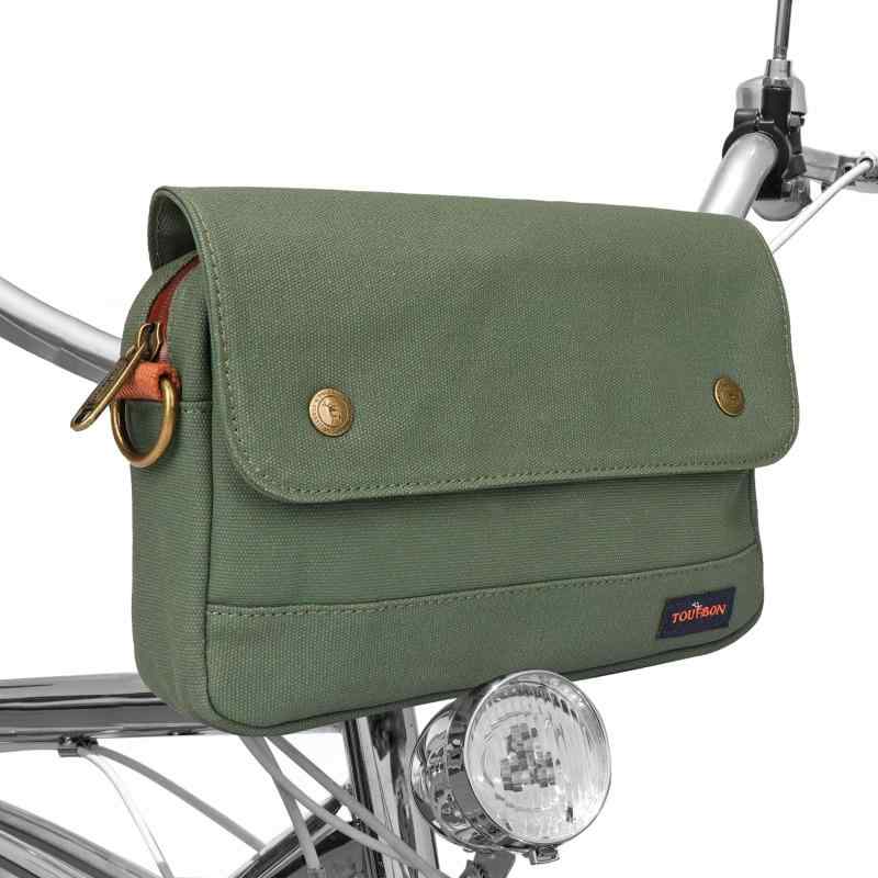 フロントバッグ ハンドルバーバッグ 自転車通勤 小物収納 サイクリングバッグ 小型 2.7L 取り付け簡単 ショルダーストラップ付き