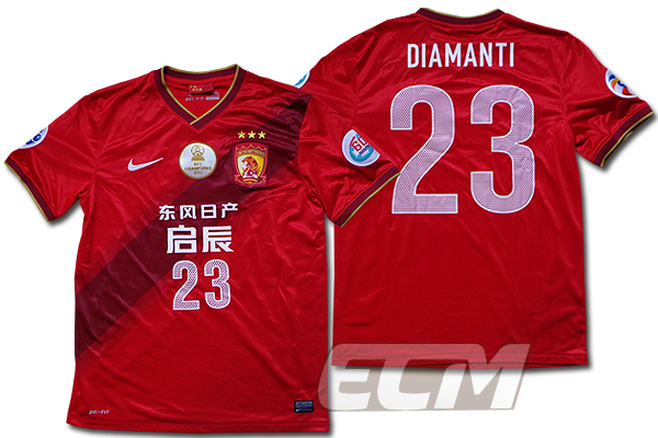 楽天市場 広州恒大 ホーム 半袖 Aclフルモデル仕様 23番ディアマンティ Guangzhou Evergrande アジアチャンピオンズリーグ 14 サッカー リッピ ｅｃムンディアル