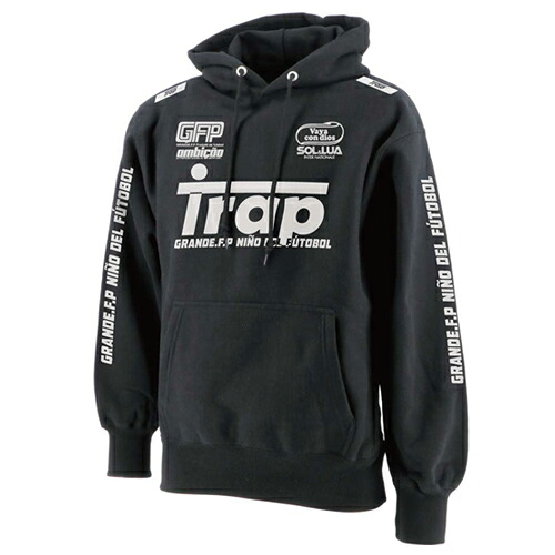 GFPH22401【GFP2021AW】GRANDE FP Trap スウェットパーカー ブラックxホワイト【グランデ/サッカー/フットサル/サポーター/トレーニング】|ECムンディアル