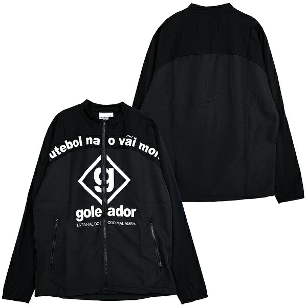 【GOL2025SS】<br>Goleador G2643 Cool ストレッチリップコンビネーション ジャケット ブラック<br>【ゴレアドール/フットサル/サッカー/トレーニング】