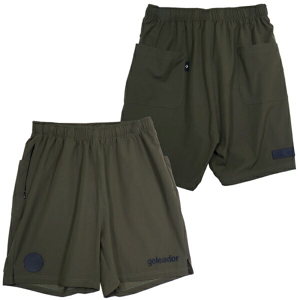 【GOL2025SS】<br>Goleador GD188 ナイロンストレッチ ショートパンツ カーキ<br>【ゴレアドール/フットサル/サッカー/トレーニング】