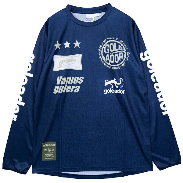【GOL2025AW】 Goleador G2651 SignBoard デザイン プラクティクス 長袖シャツ ダークブルー 【ゴレアドール/フットサル/サッカー/トレーニング/子供サイズ対応】ネコポス対応可能
