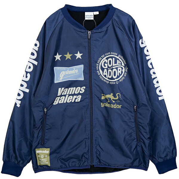 【GOL2025AW】 Goleador G2666 SignBoardデザイン 裏トリコットジップピステジャケット ダークブルー 【ゴレアドール/フットサル/サッカー/トレーニング】