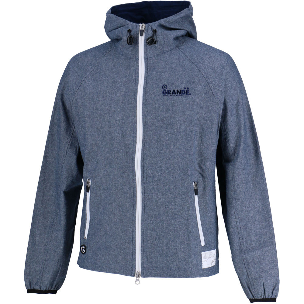 【SALE35%OFF】【GS018】 GRANDE CHAMBRAY フーデッドジャケット ブルーｘネイビー 【グランデ/サッカー/フットサル/サポーター】