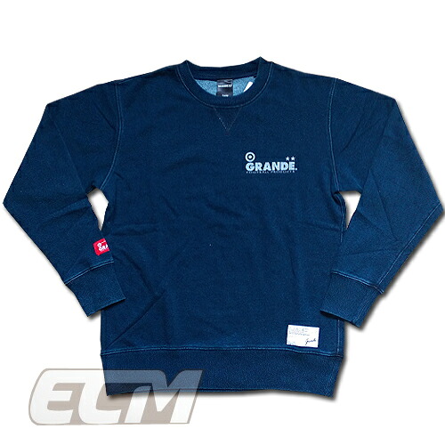 【GRN2017AW】 GRANDE インディゴ スウェットクルートップ 【グランデ/サッカー/フットサル/サポーター】