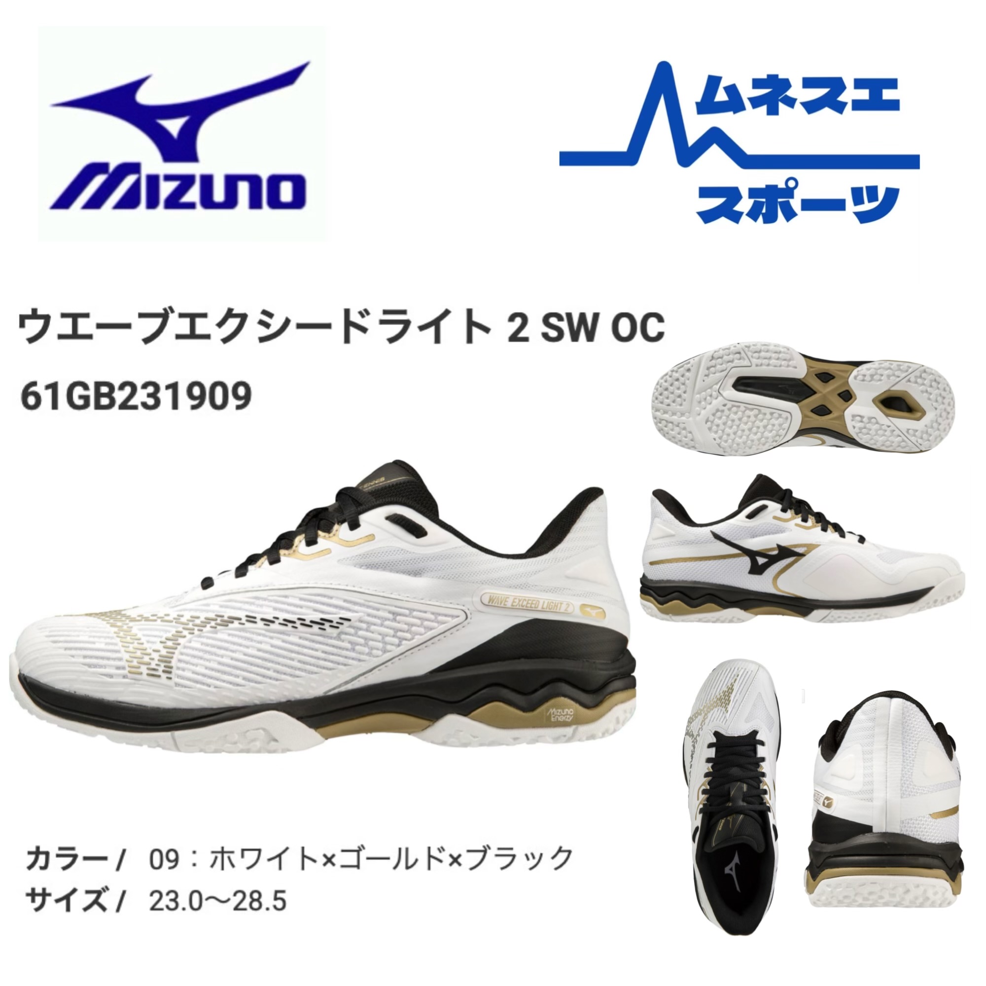 テニスシューズ　　新品未使用 ミズノ(MIZUNO) テニスシューズ オムニ クレー ウエーブエクシード