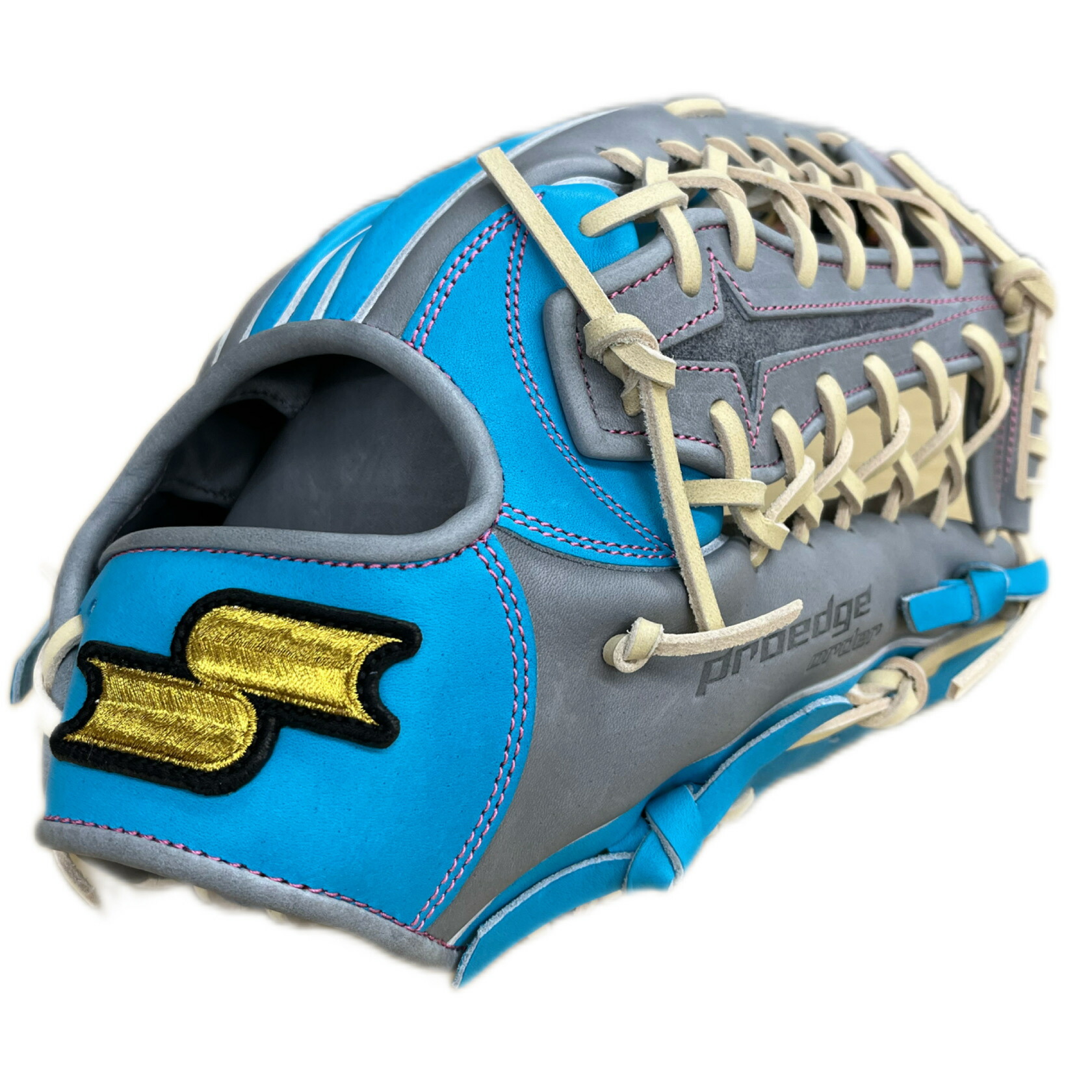 【店舗別注】SSK エスエスケイ 軟式オーダーグラブ 外野手用 右投 サイズ8L サックス&times;グレー｜ムネスエスポーツ店
