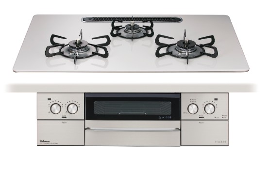 パロマ　PD-893WS-U75CV　ビルトインコンロ　ＦＡＣＥＩＳＧＲＡＮＤ　フェイシスグランド　3口コンロタイプ　間口750　水なし両面焼グリル　クリアガラストップ 　ティアラシルバー　フェイスシルバー　左右強火力　ラクックグラン同梱※送料無料