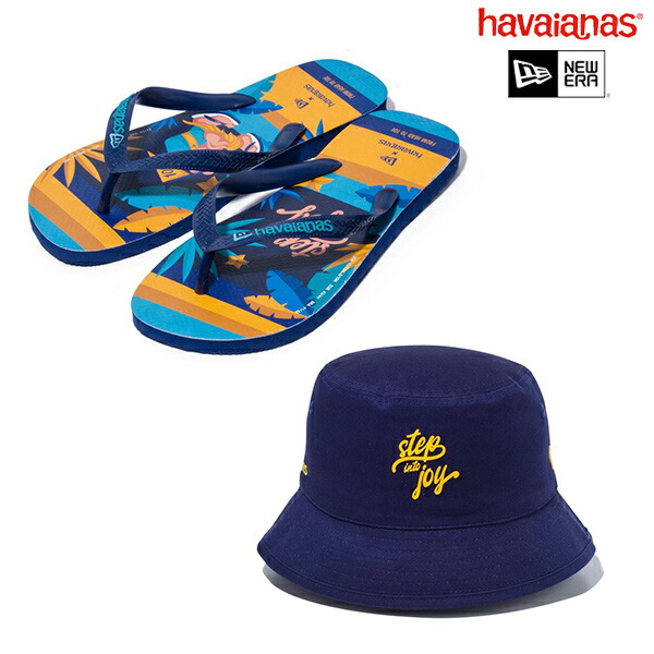 havaianas ハワイアナス×NEW ERA ニューエラ HA1-251 ハット ビーチサンダル ラボレーション 2点セット 【時間指定不可】 II2 G5 ムラサキスポーツ おまけ付