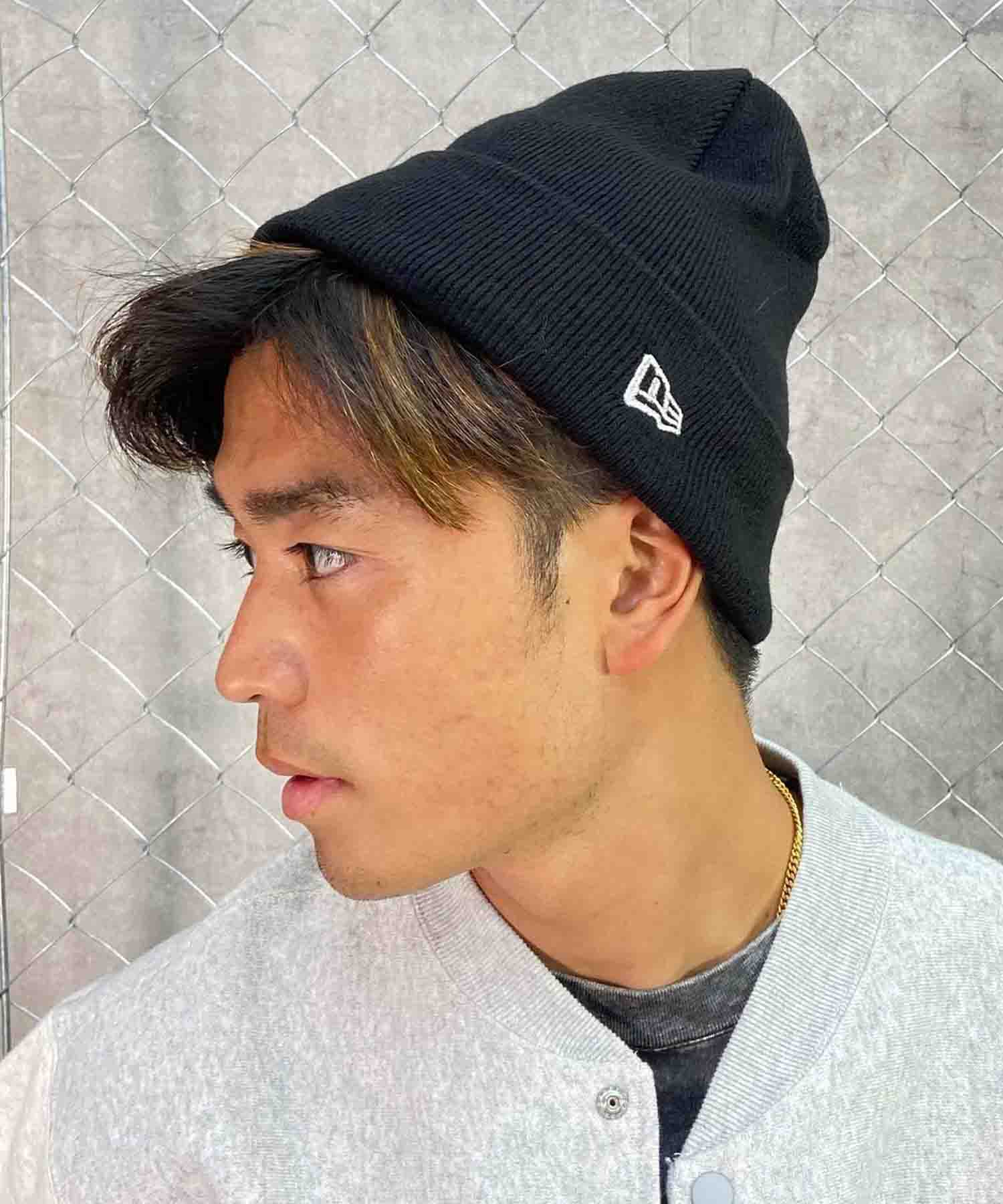 VALLAD ニットビーニー ブラック/ホワイト NEW ERA/ニューエラ ビーニー ベーシック カフニット ブラック