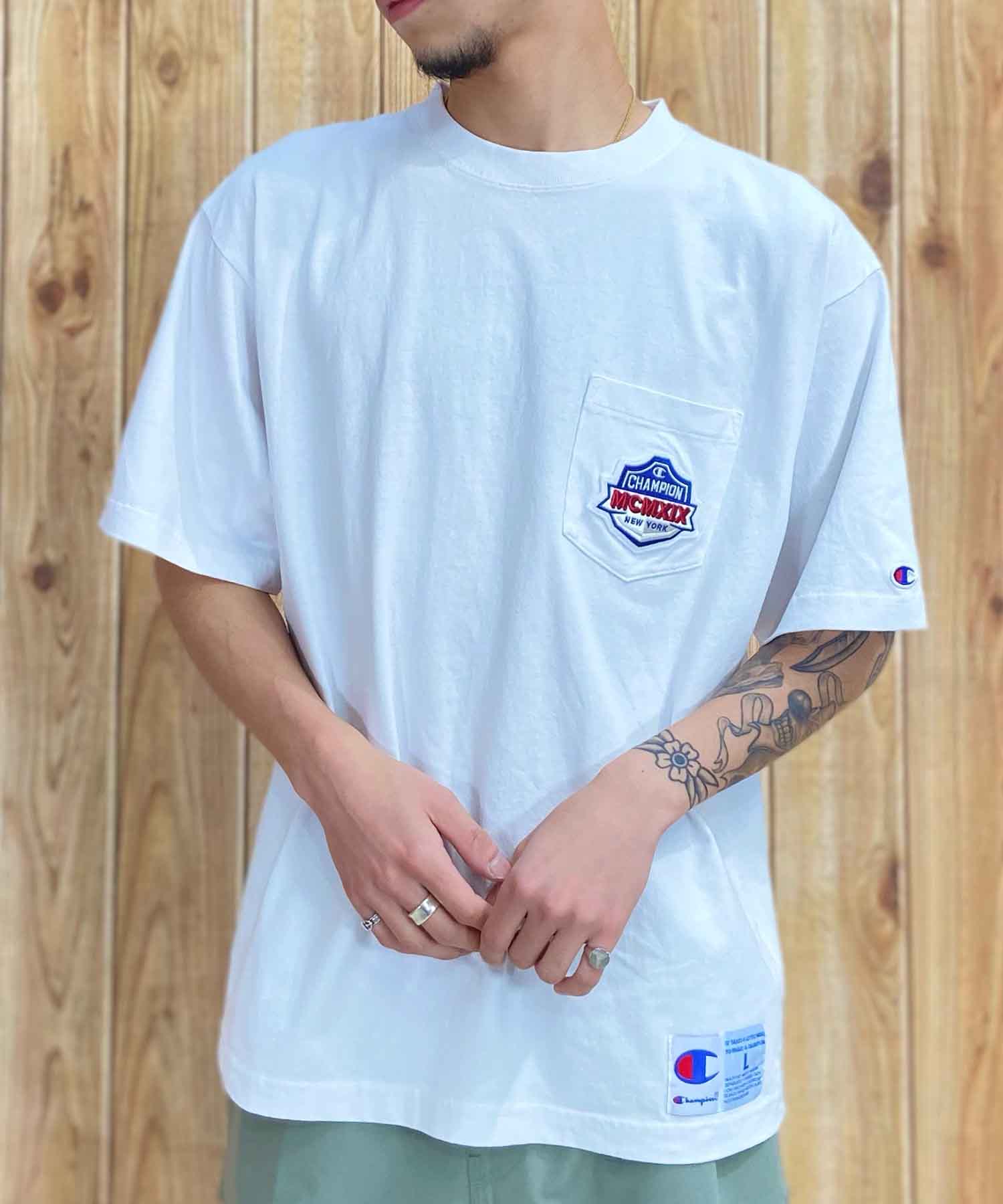 Champion チャンピオン C3-X323 メンズ 半袖 Tシャツ KX1 D21 ムラサキスポーツ