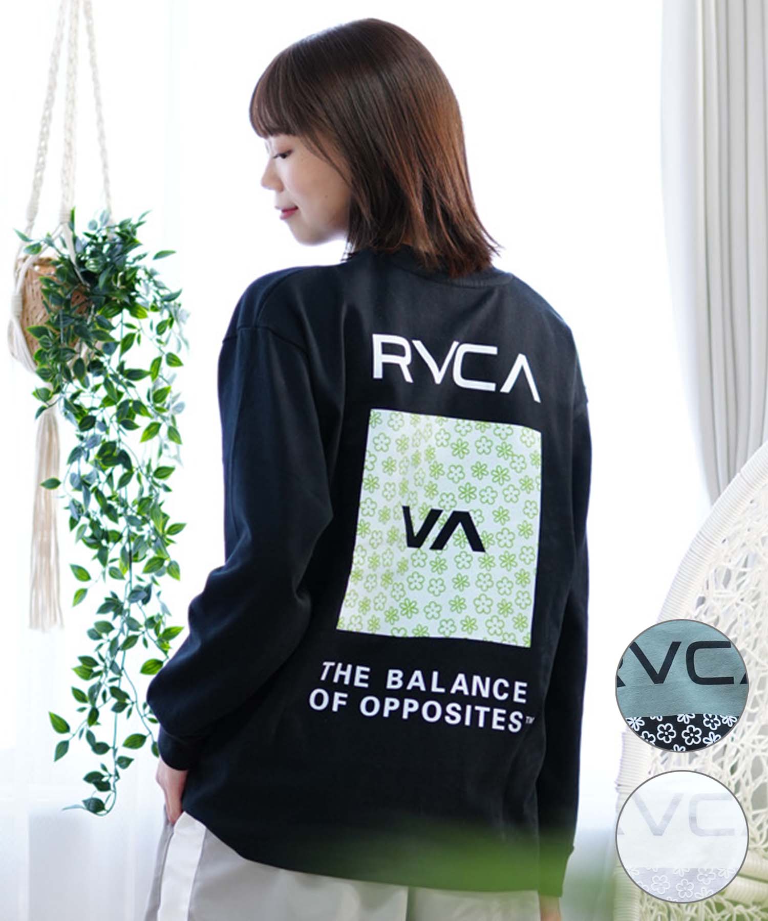 楽天市場】RVCA ルーカ レディース 長袖 Tシャツ バンダナ柄ロン