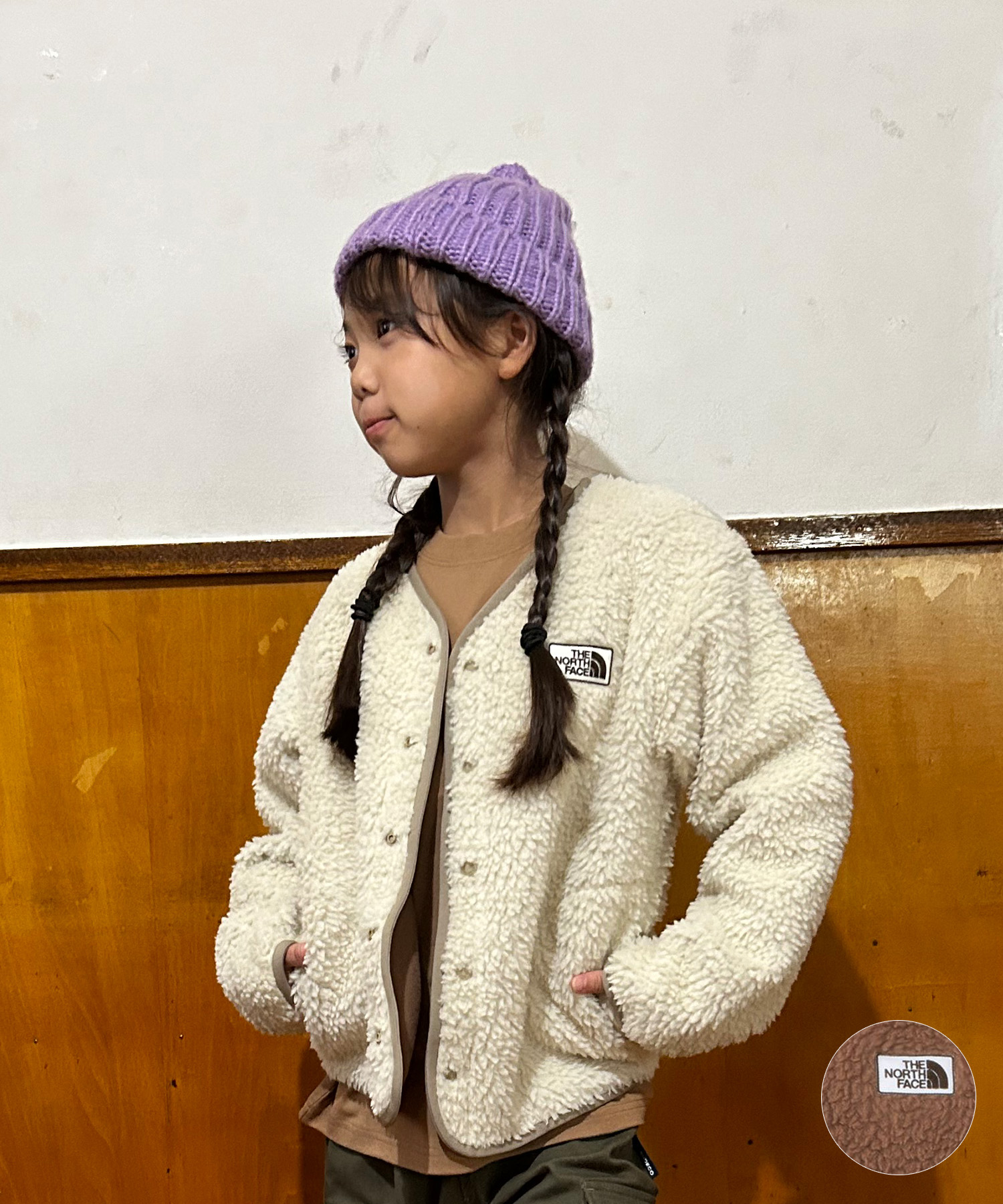 【SALE】THE NORTH FACE/キッズ130/茶色/中綿入りカーデガン SALE】THE NORTH FACE/キッズ130/茶色/中綿入りカーデガン THE