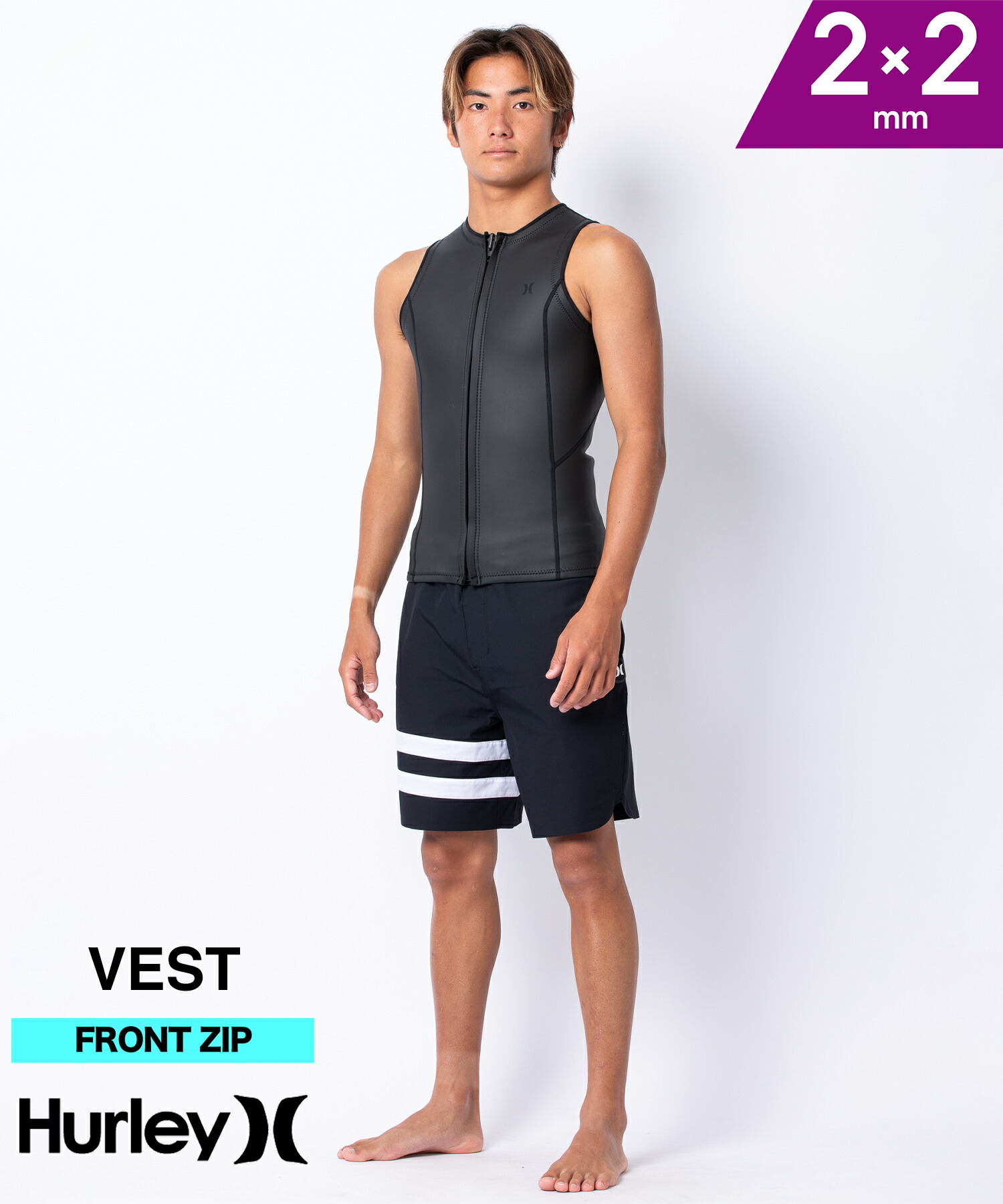 Hurley ハーレー サーフ ベスト MLサイズ 2mm 楽天市場】HURLEY ハーレーICON 2MM VESTジップベスト フロント