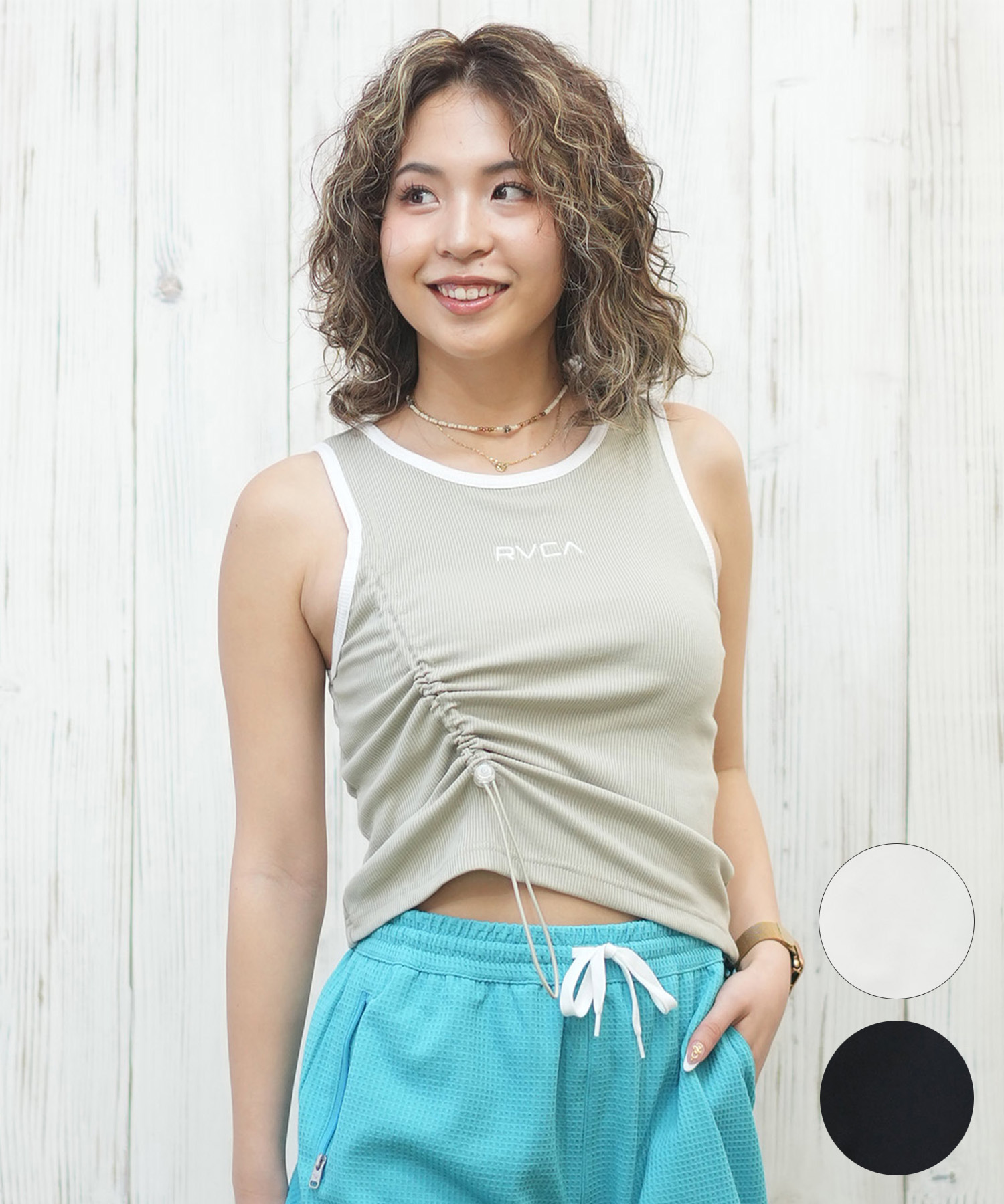 「新品未使用 」 RVCA/ルーカ M レディース タンクトップ ラッシュガード RVCA ルーカ レディース ラッシュガード パーカー ジップアップ