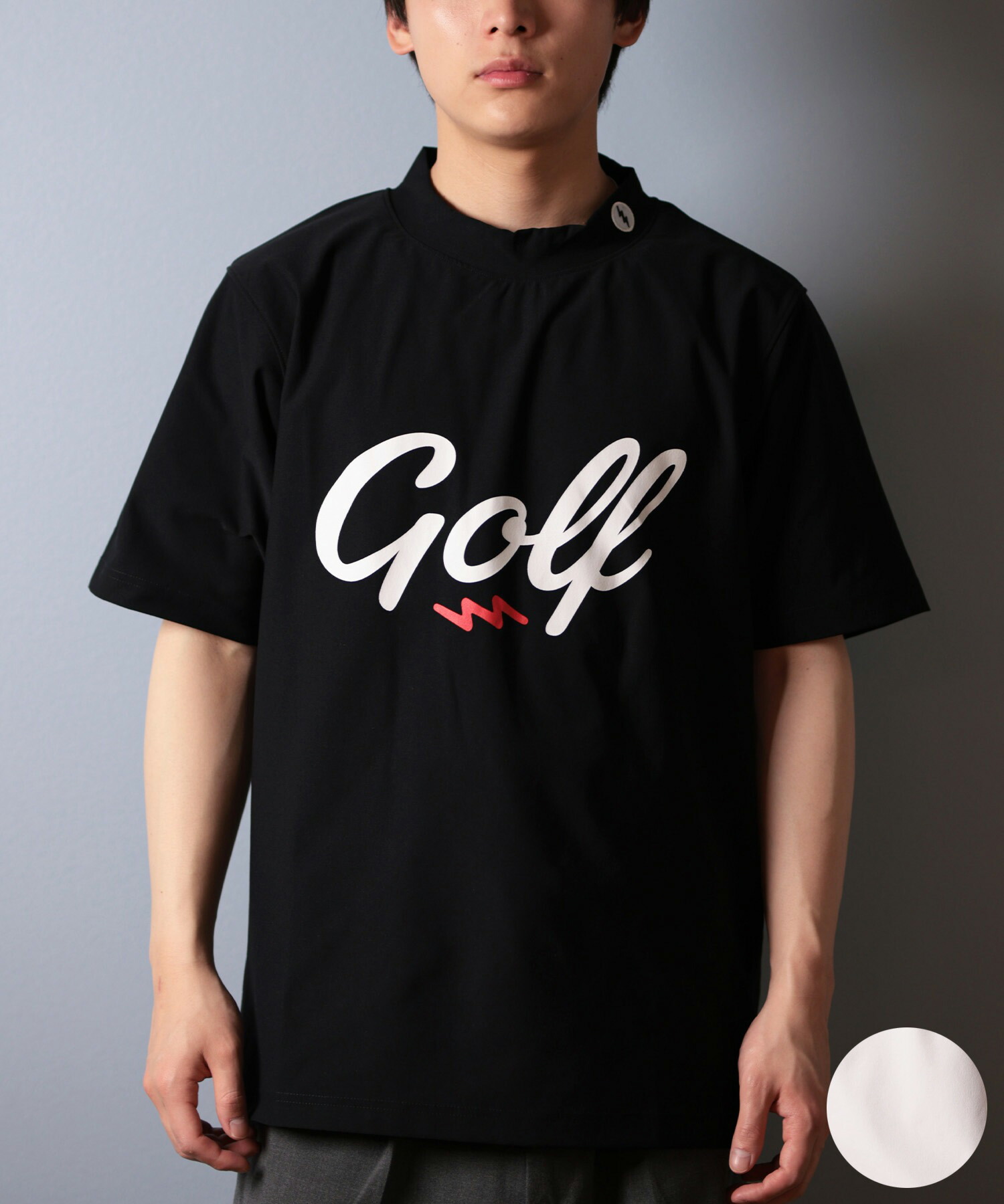 楽天市場】Electric One Point Golf Logo Dry Mock Neck S/S Tee