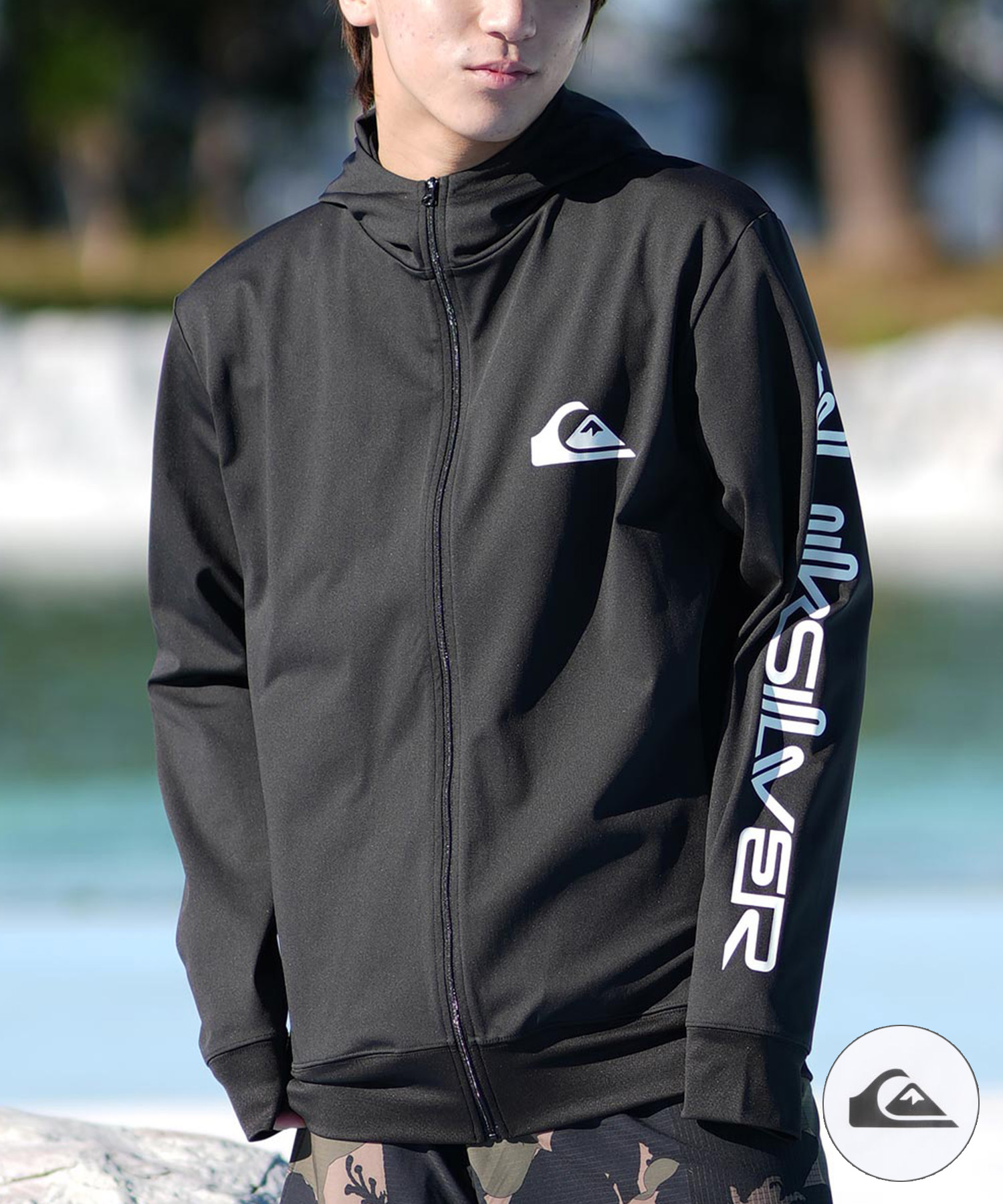RLX シルバージップパーカー Quiksilver クイックシルバー メンズ ジップアップ ラッシュ