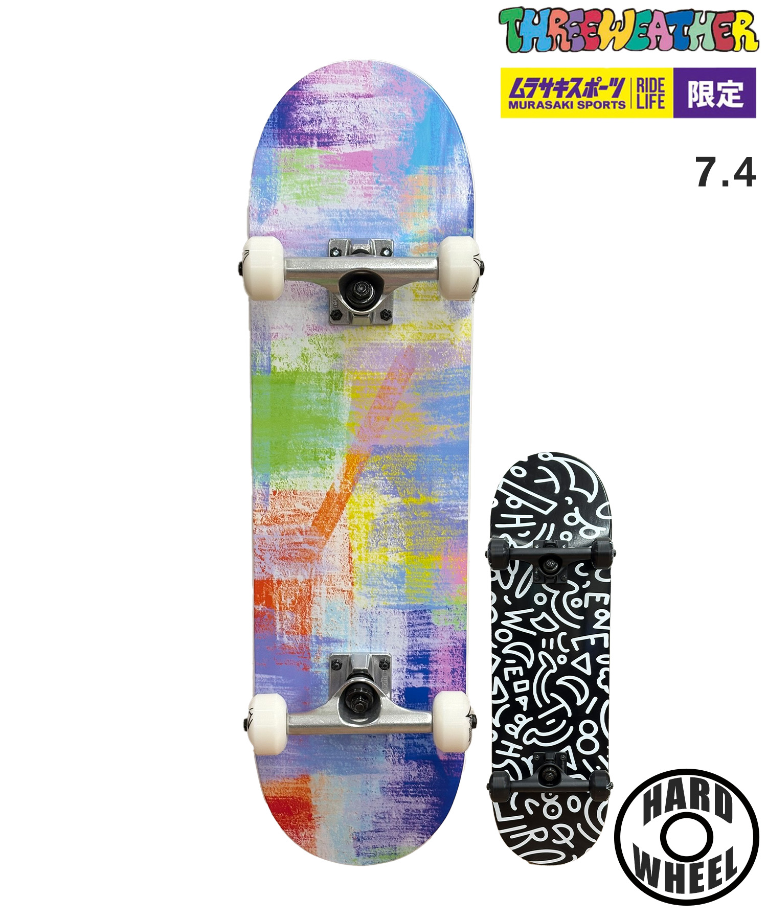 楽天市場】キッズ スケートボード デッキ THREE WEATHER スリー