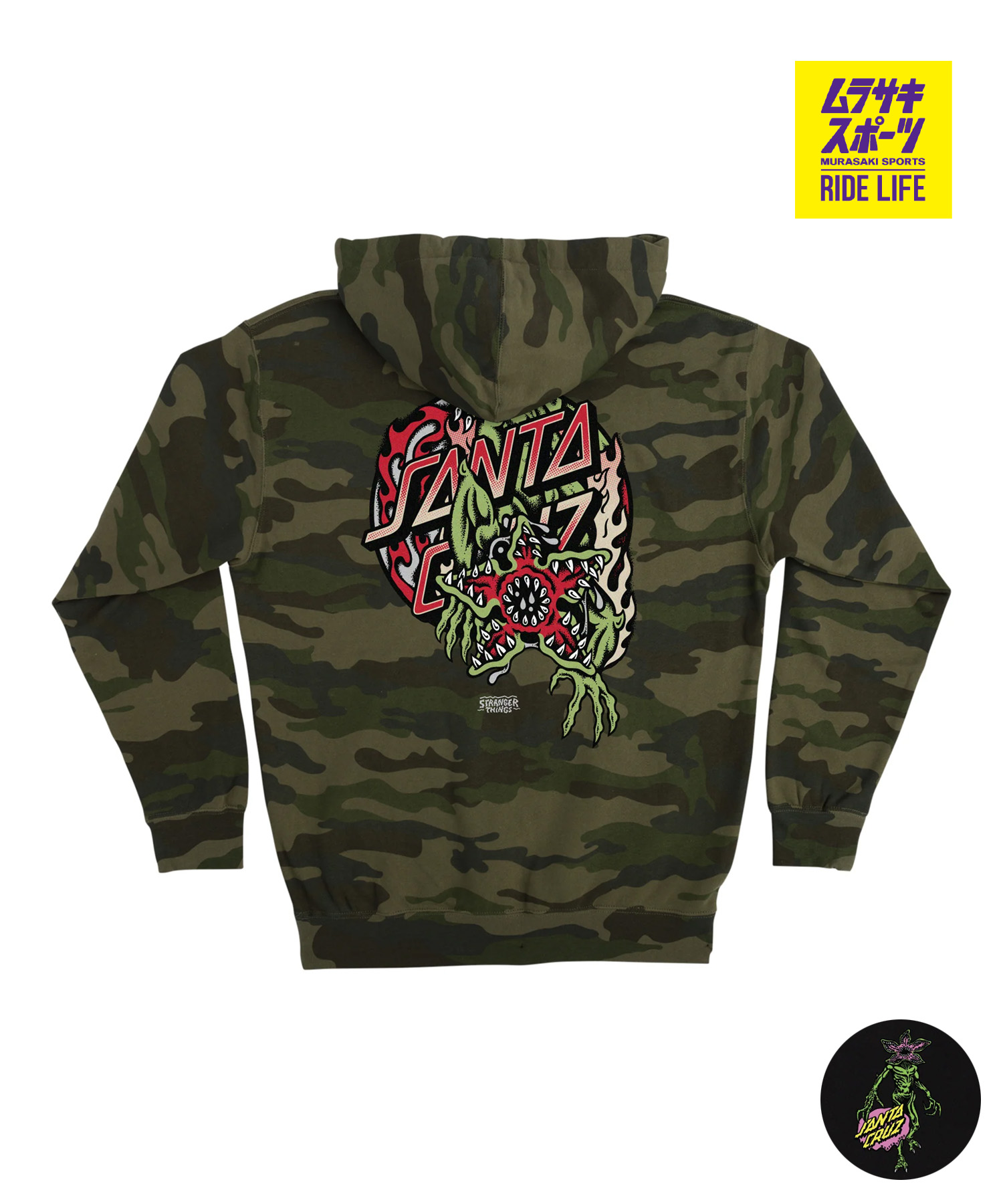 【11月10日発売】 SANTA CRUZ サンタ渡航 × STRANGER THINGS ストレンジャーシングス ティーシャツ ST P OHOOD DEMOGORGON DOT 510255301