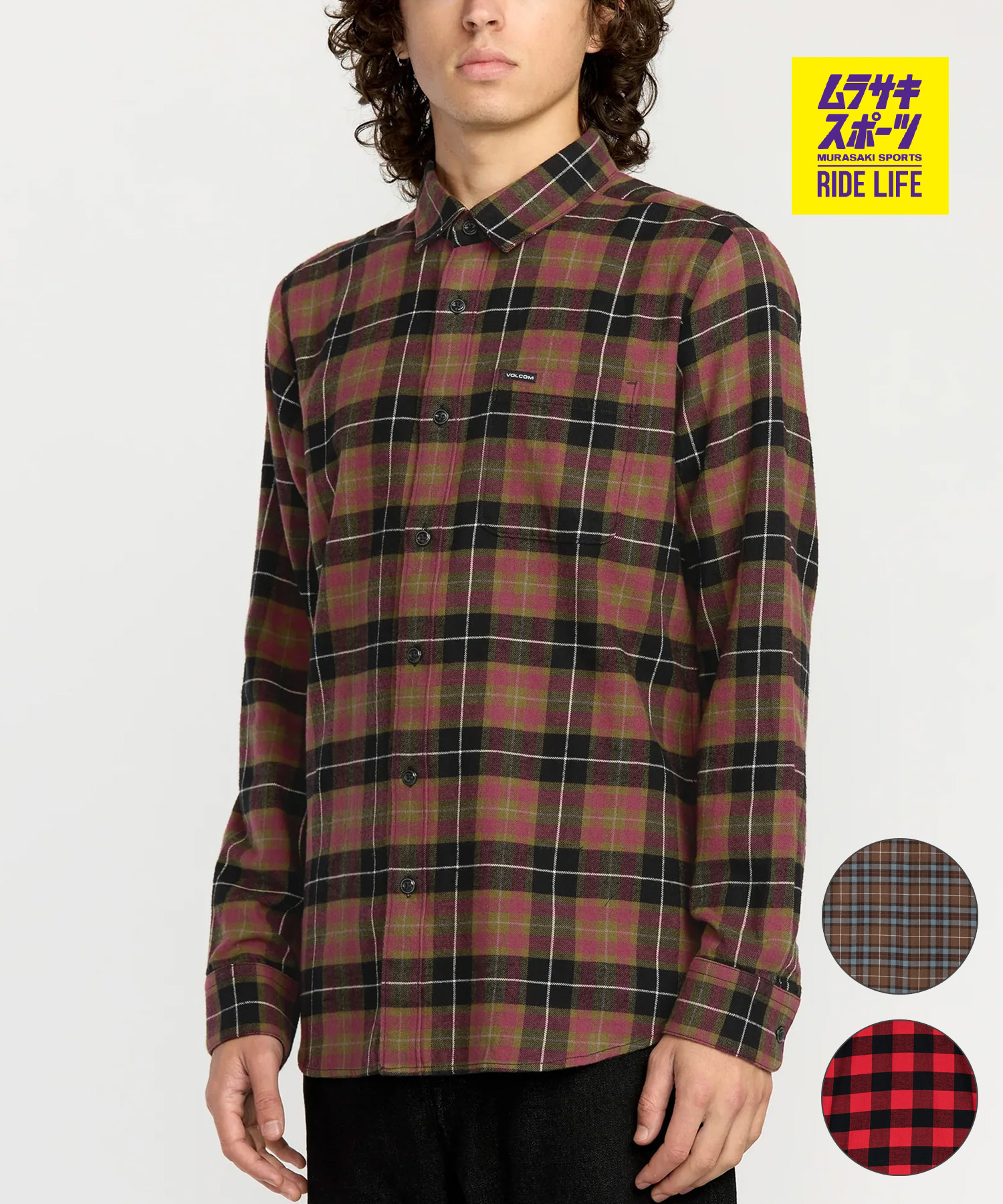 VOLCOM ボルコム 長袖 シャツ メンズ チェックシャツ ロングスリーブシャツ CADEN PLAID LS A0532506