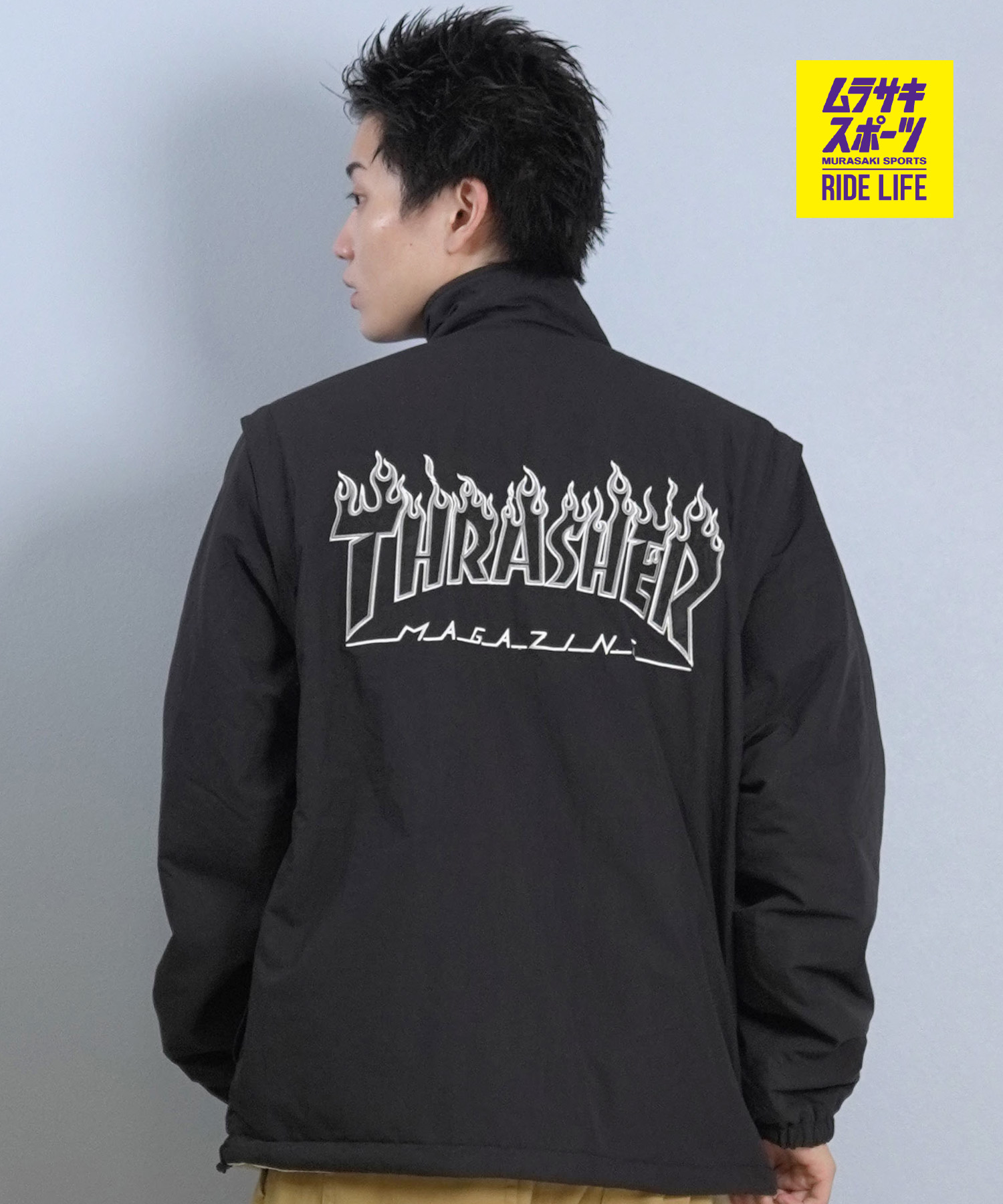 THRASHER スラッシャー 上衣 メンズ リヴァーシブル 4WAY ロゴタイプ 254TH1JK072
