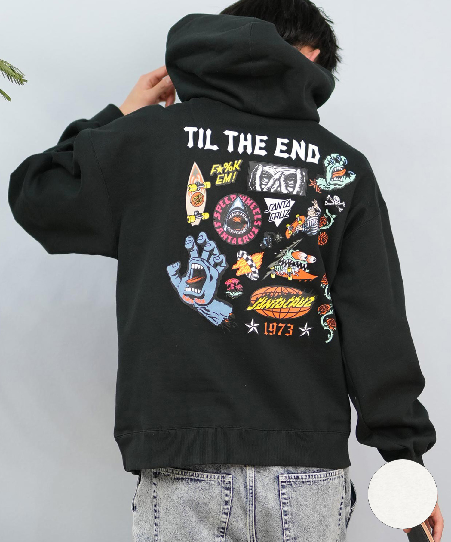 SANTACRUZ サンタクルーズ パーカー プルオーバー メンズ フーディー スウェット バックプリント 裏起毛 502243310 ムラサキスポーツ限定