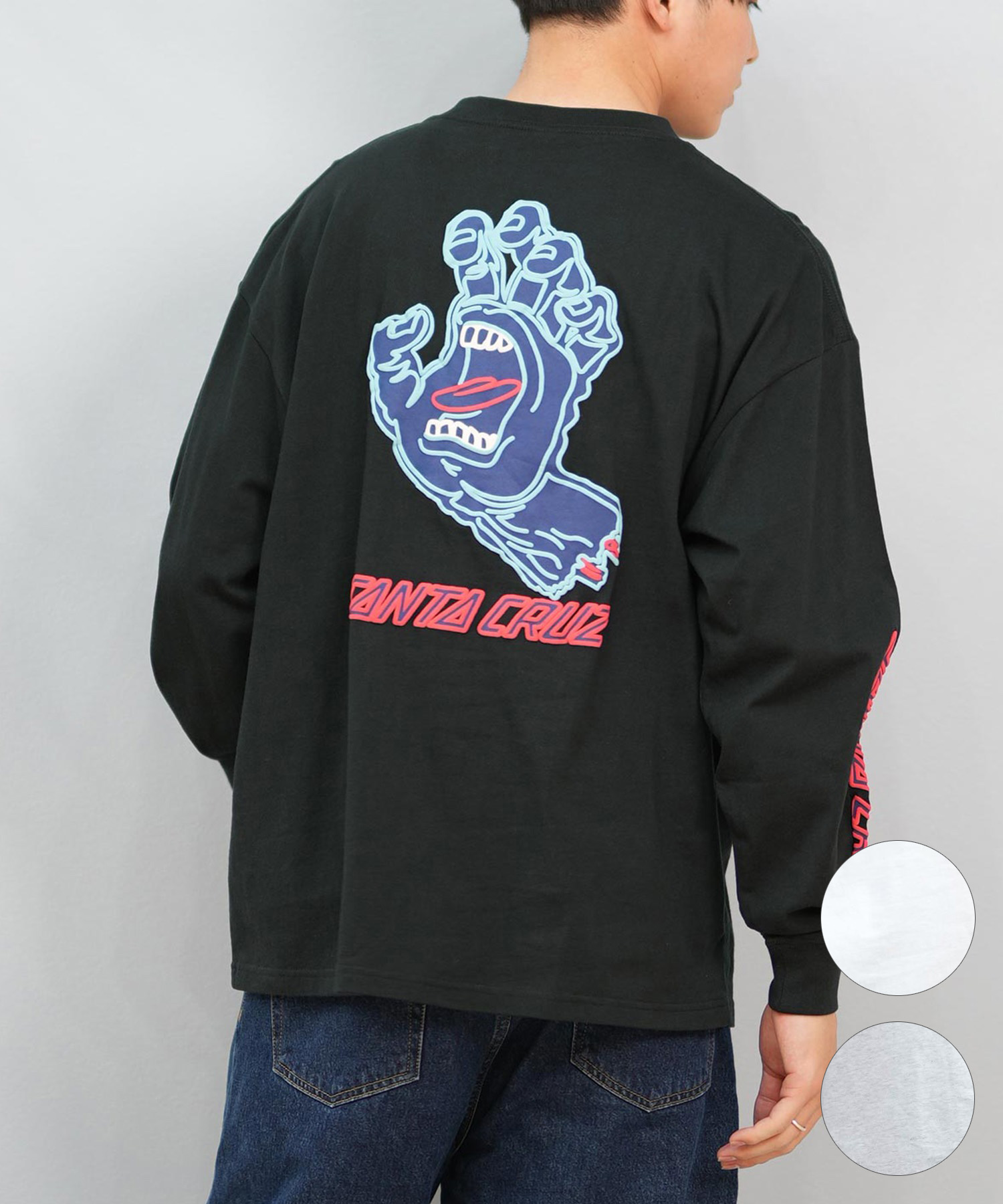 SANTACRUZ サンタクルーズ 長袖 Tシャツ メンズ ロンT クルーネック バックプリント 502243405 ムラサキスポーツ限定