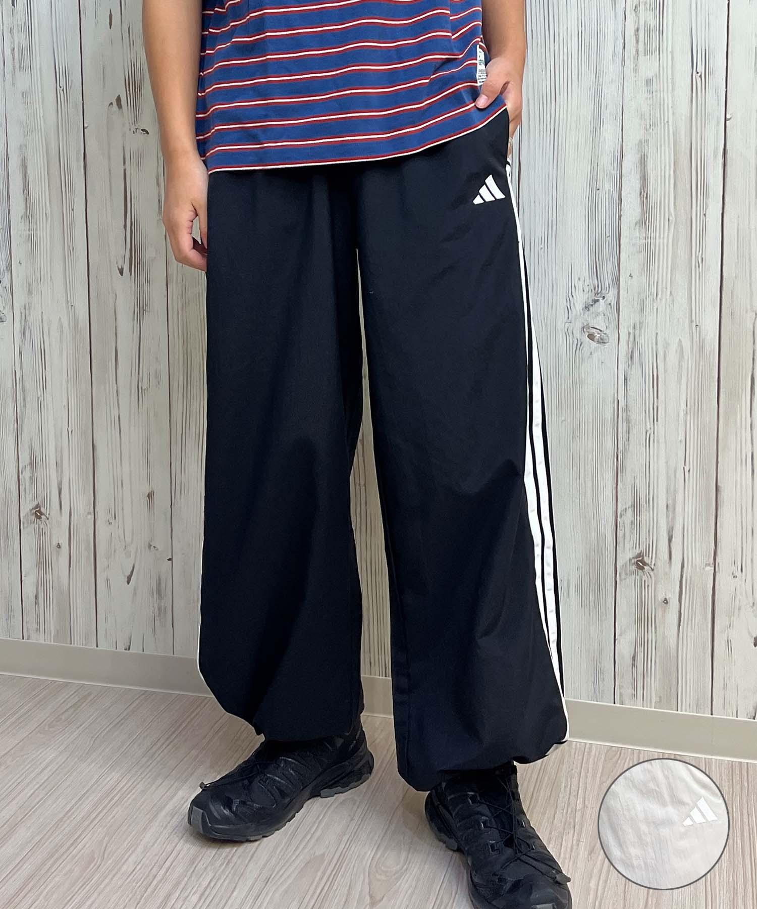adidas ワイドレッグトラックパンツ M ブラック レディース サテン ワイドレッグ トラックパンツ ブラック