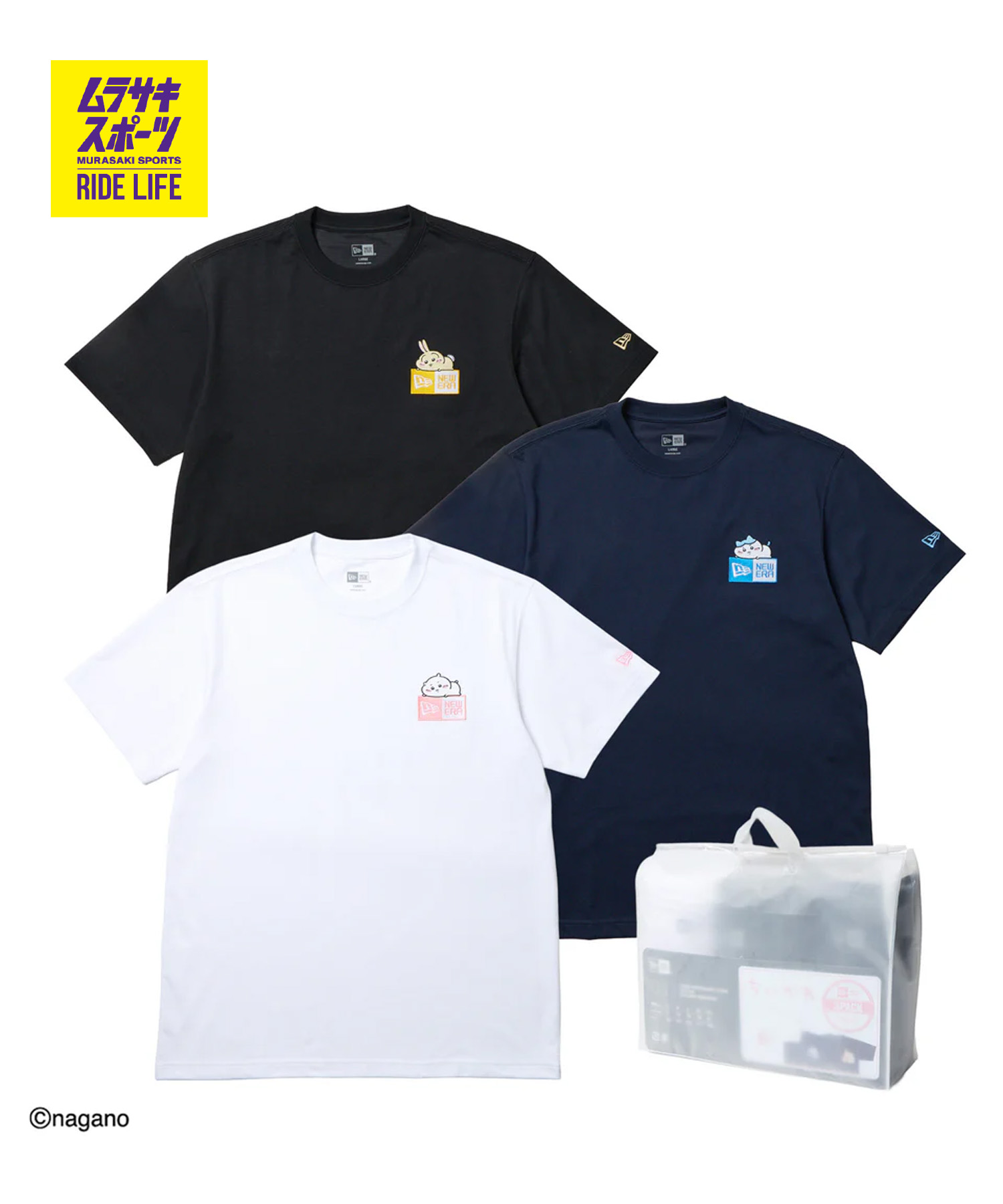 NEW ERA ニュー内鰓 半袖 ティーシャツ レディース ちいかわ・ハチワレ・うさぎ 3-Pack 半袖 演技 ティーシャツ 14864559