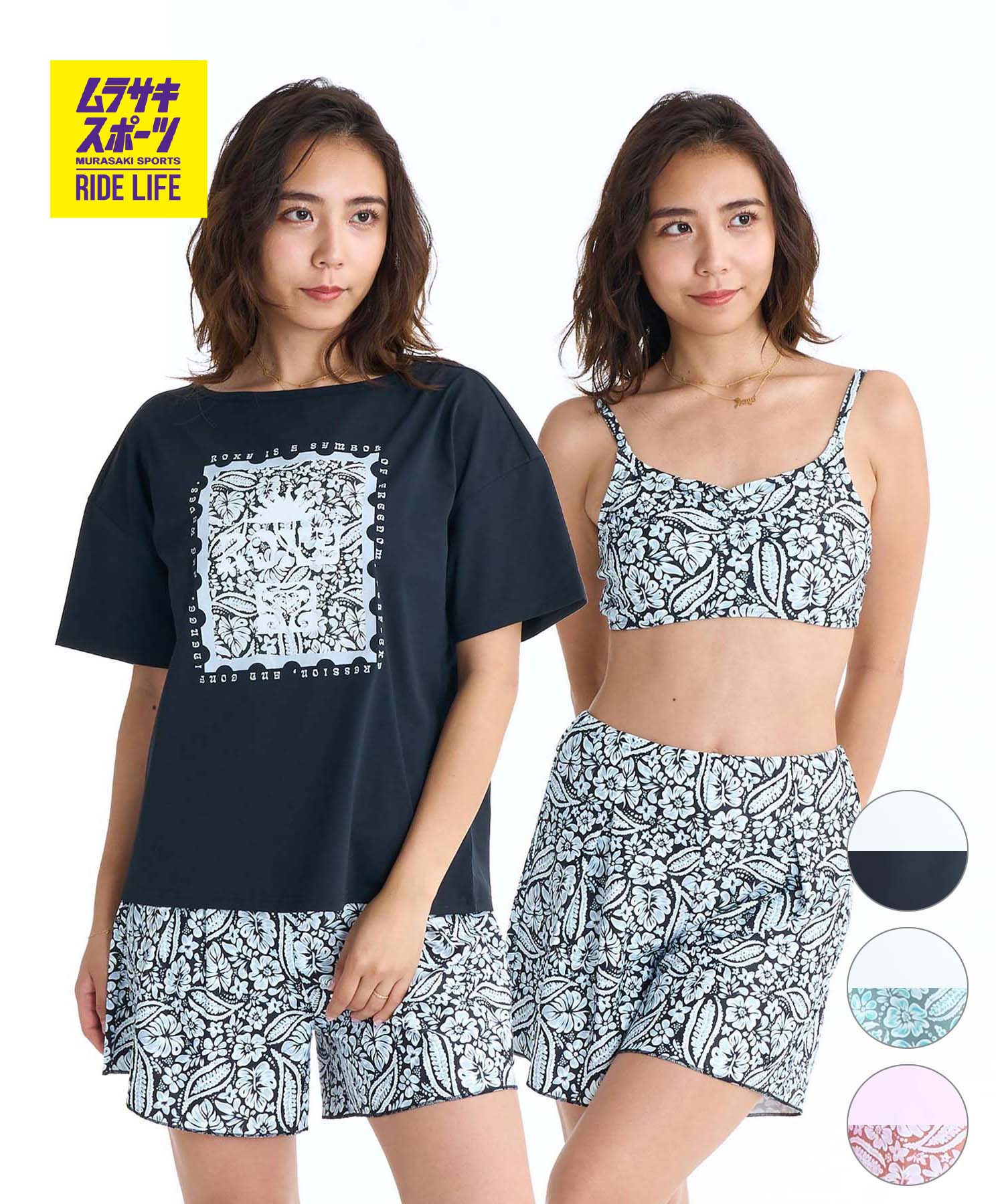 ROXY ロキシー 水着 3点セット ビキニ レディース ラッシュTシャツ REEF NOTE RSW261008