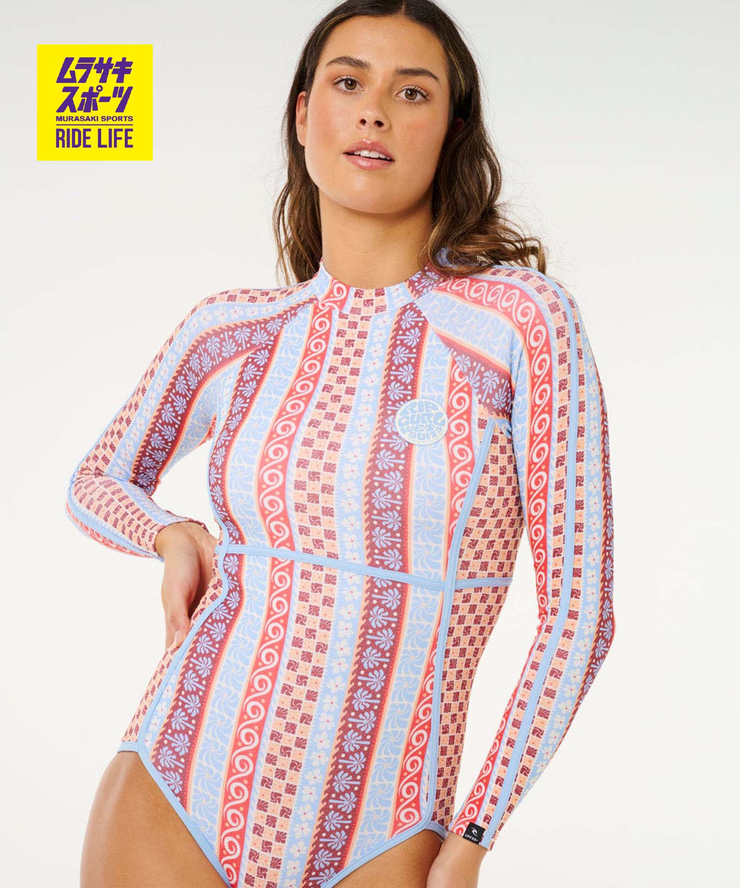 RIP CURL リップカール 水着 レディース ラッシュスーツ バックジップ COASTAL INSTINCTS UPF SURF SUIT 1A1WRV|ムラサキスポーツ店