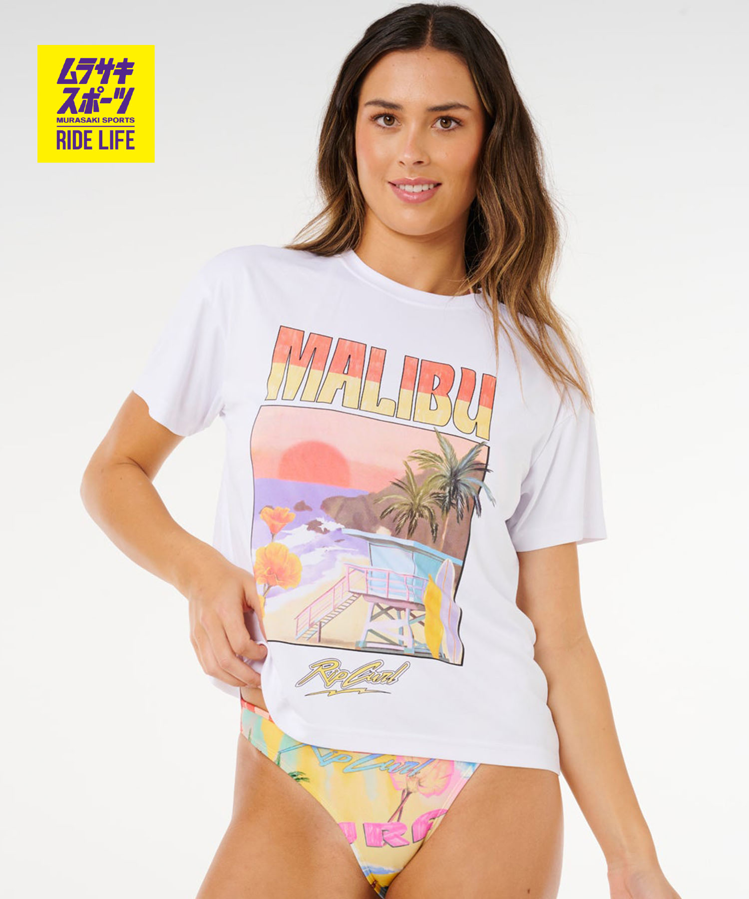RIP CURL リップカール 水着 ラッシュガード 半袖 Tシャツ レディース HOTEL MALIBU SURF LITE UPF RASH VEST 19WWRV