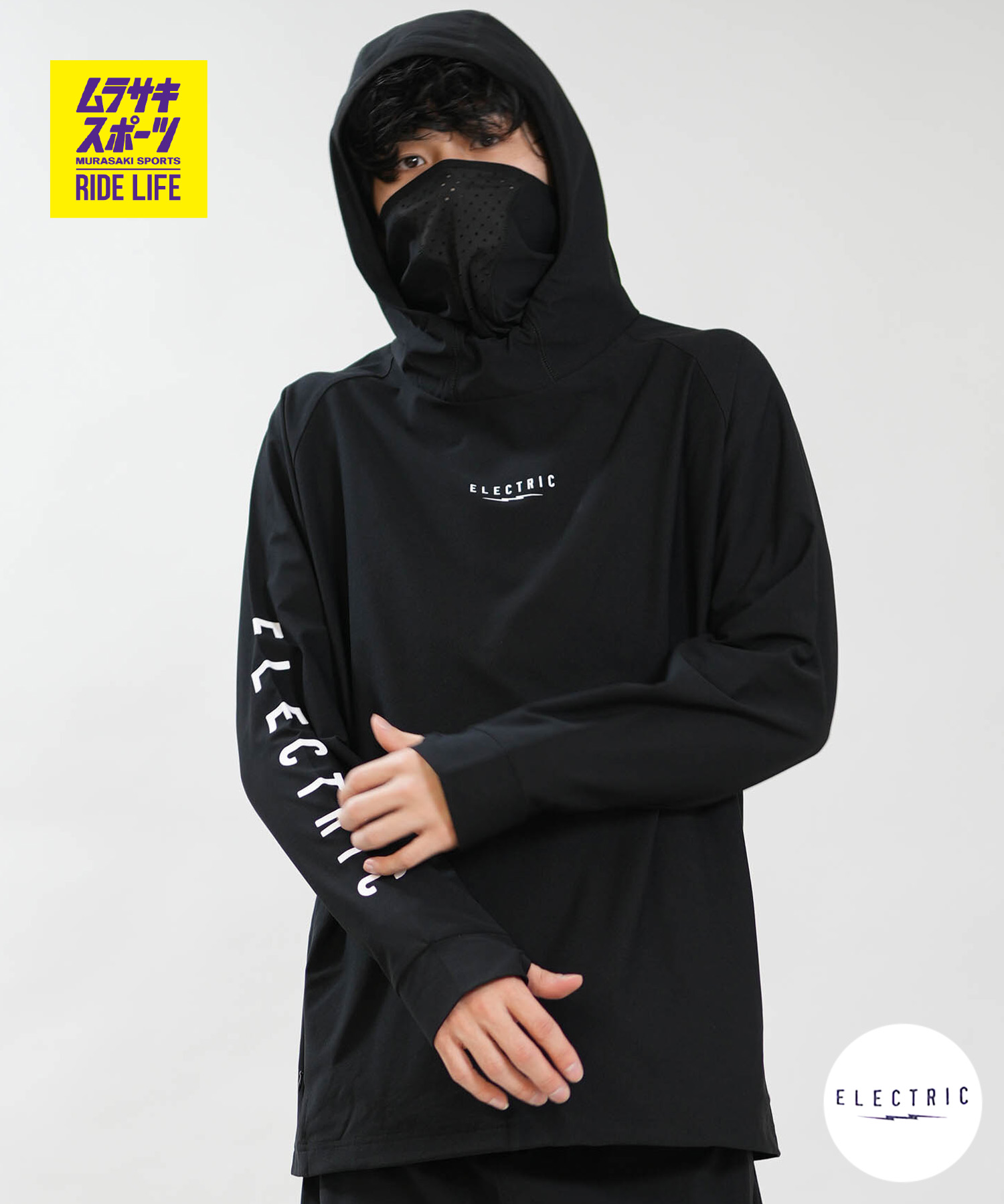 Electric エレクトリック プルオーバー パーカー メンズ UVカット 吸水速乾 LOGOS DRY RAGLAN HOOD E26SUM01 ムラサキスポーツ限定