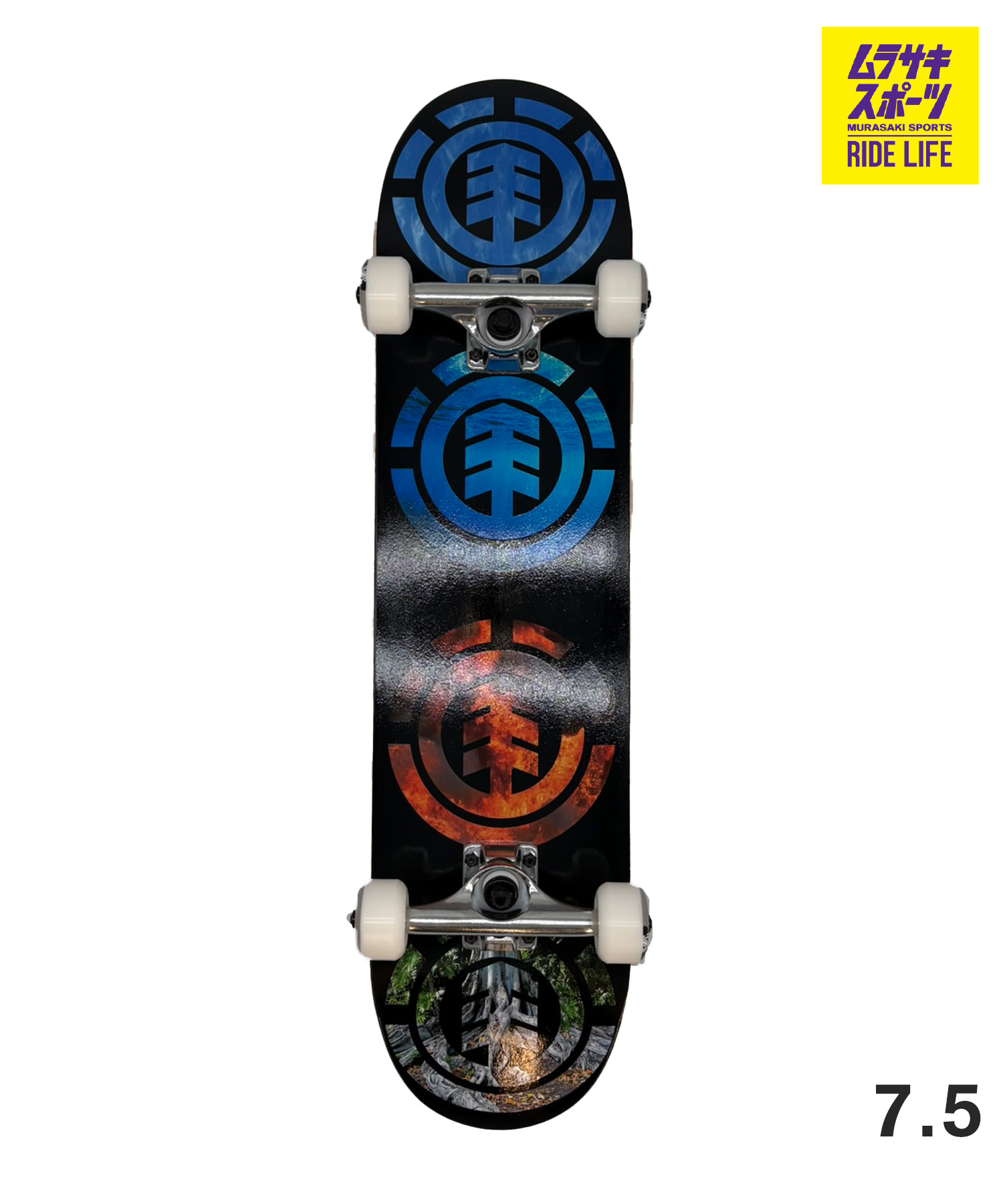 ELEMENT エレメント WIND WATER FIRE EARTH スケートボード コンプリート 7.5 初心者 完成品 ムラサキスポーツ｜ムラサキスポーツ店