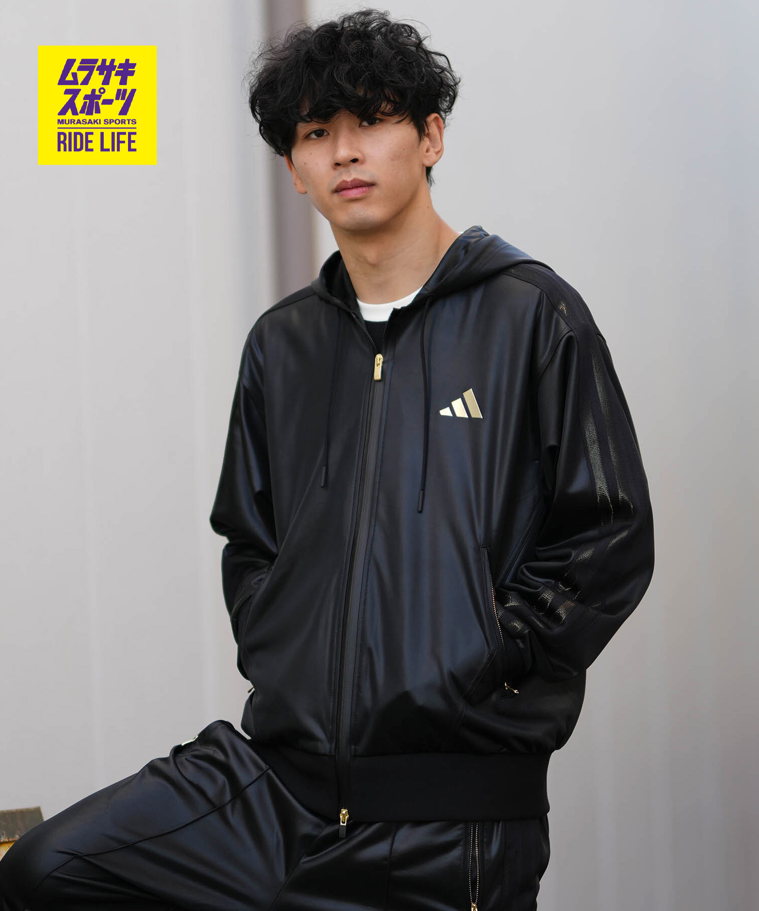 adidas アディダス ジップアップ パーカー トラックジャケット メンズ Stadium Gold ルーズフィット フードトラックトップ TV847