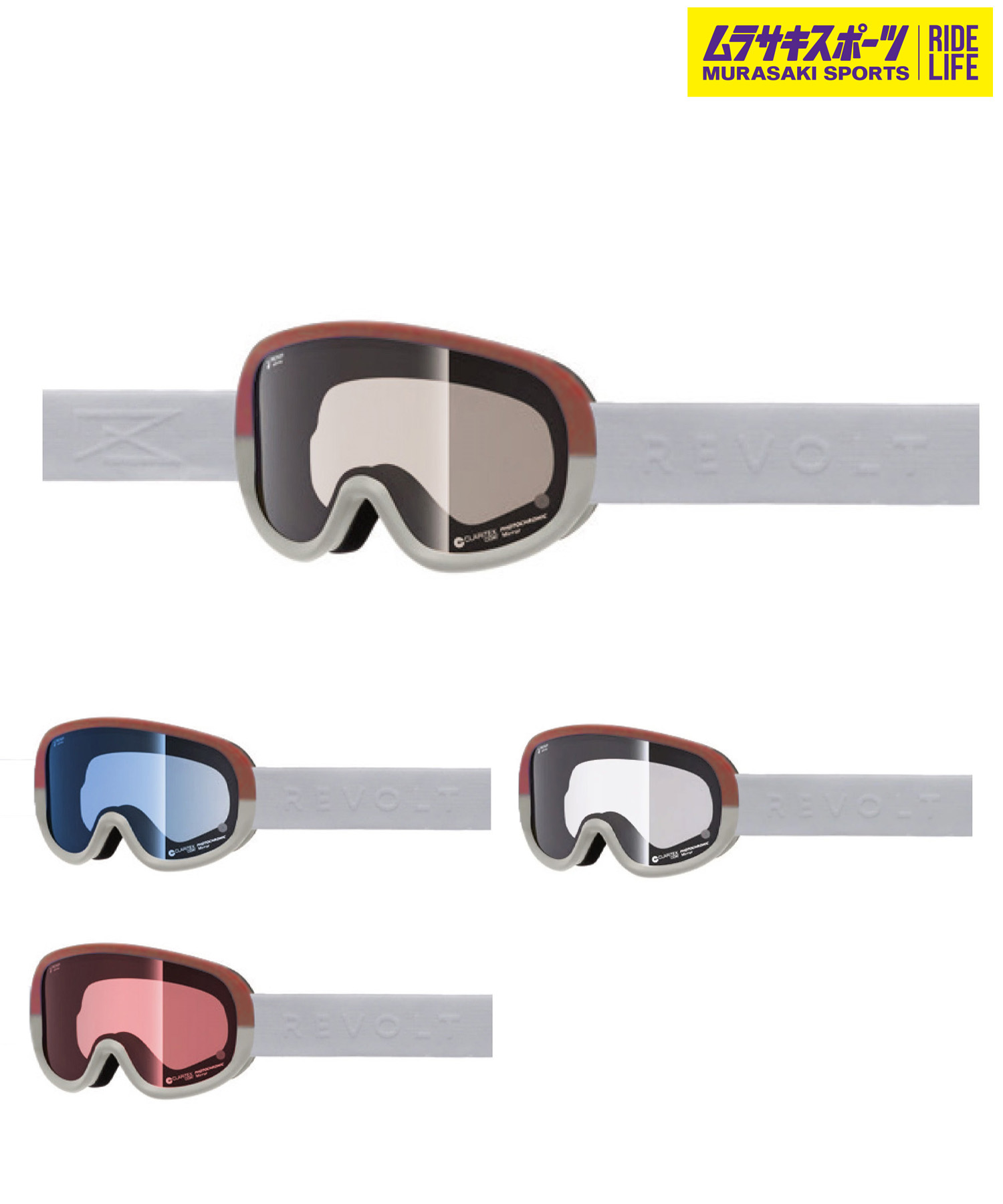 REVOLT リボルト スノーボード ゴーグル ユニセックス SUPER LIGHT FRAME MODERN 調光 ムラサキスポーツ 25-26モデル MM J30