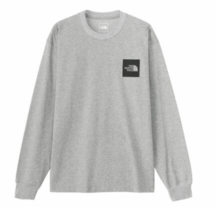 【 THE NORTH FACE 】ロングスリーブスクエアロゴティー（ユニセックス）NT82334 アウトドア ノースフェイス 長袖 ミックスグレー２