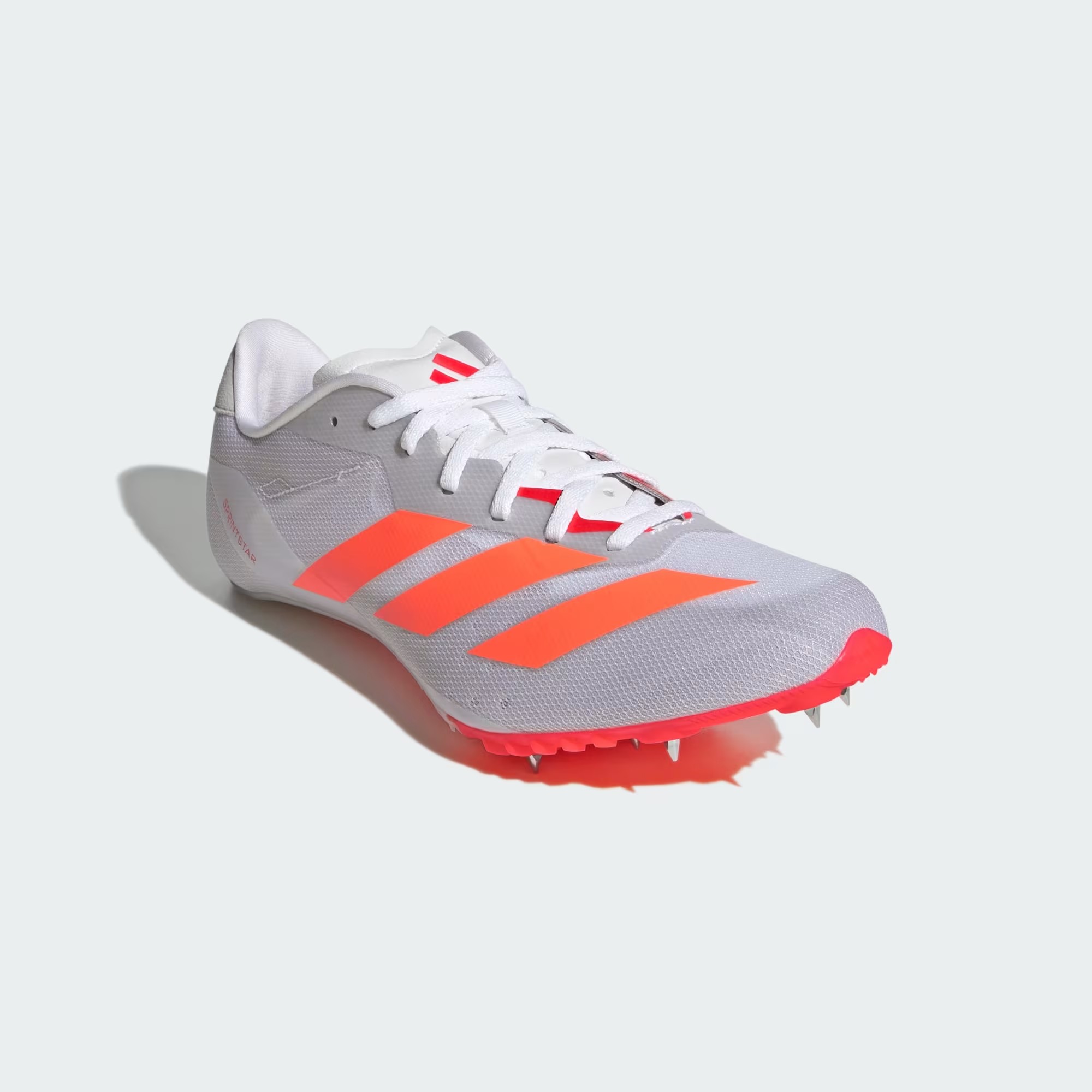アディダス adidas アディゼロ スプリントスター Adizero Sprintstar 陸上スパイク JQ0626 陸上 スパイク 初心者 初心者用 新入生 部活動 短距離専用 短距離スパイク Cloud White / Lucid Orange / Lucid Red オレンジ|ムラカミスポーツ