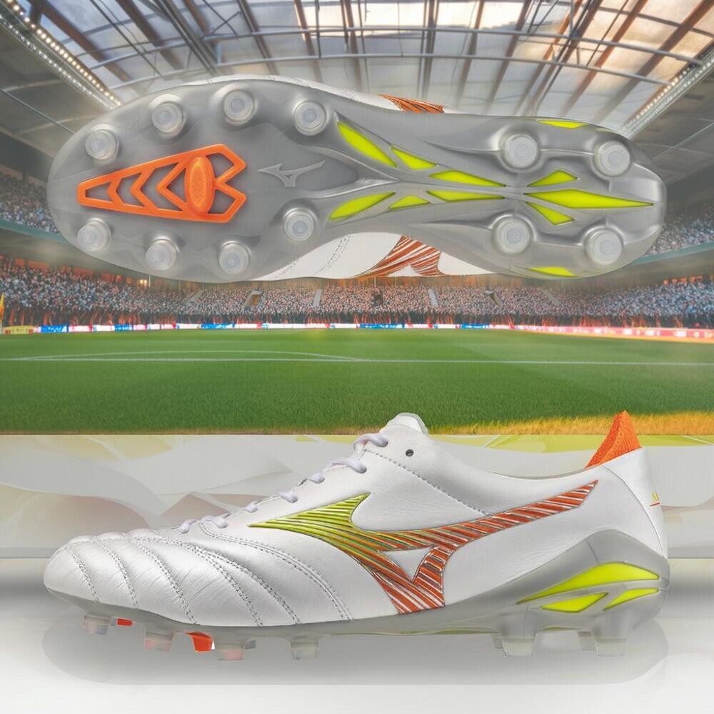 ミズノ モレリアネオ5 ジャパン MIZUNO P1GA268054 MORELIA NEO V JAPAN PRISM WHITE PACK [サッカースパイク 天然皮革 カンガルー皮革 モレリアステーション限定モデル 限定カラー]｜ムラカミスポーツ