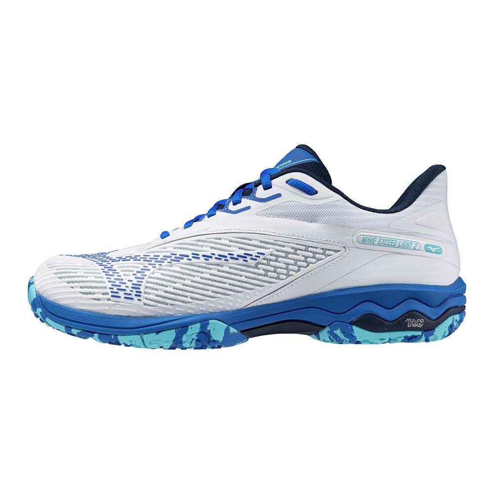 【貨物輸送無料】MIZUNO ミズノ 庭球シューズ 庭球【粘土／砂入り口・入口人工芝厚地の外套】ウエーブエクシードライト2 WIDE OC 61GB2318 29 白いこと×青み×米国海軍[ユニ一発やる]