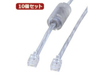 サンワサプライ サンワサプライ コア付シールドツイストモジュラーケーブル TEL-FST-3N2 TEL-FST-3N2X10