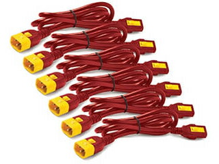 シュナイダーエレクトリック(APC) Power Cord Kit (6 ea) Locking C13 to C14 1.8m Red AP8706S-WWX340