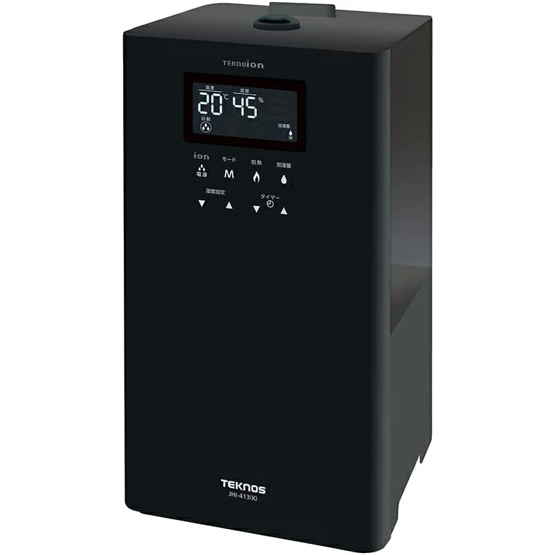 【台数限定！ご注文はお早めに！】 TEKNOS テクノス JHI-413(K) ハイブリッド加湿器4L（超音波・ヒーター）ブラック 加湿量:350ml/時 適用床面積:木造/7畳相当　鉄筋/11畳相当