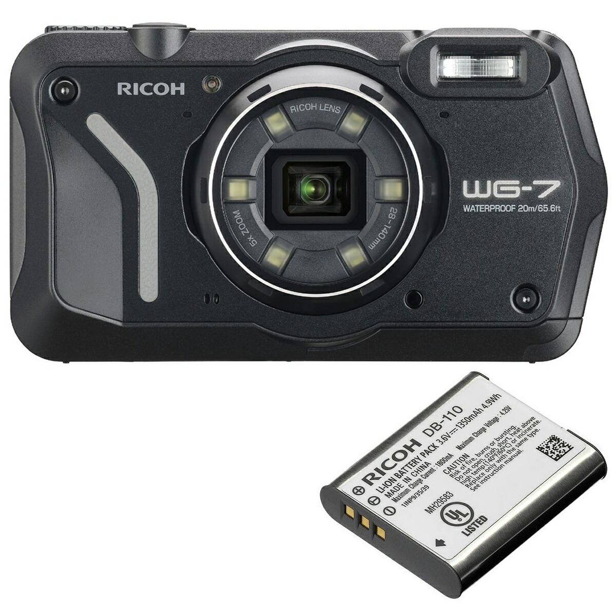 【動作確認済み・バッテリー付き】RICOH デジタルカメラ　WG-7 防水 楽天市場】【公式店】RICOH WG-7 ブラック/レッド（リコー