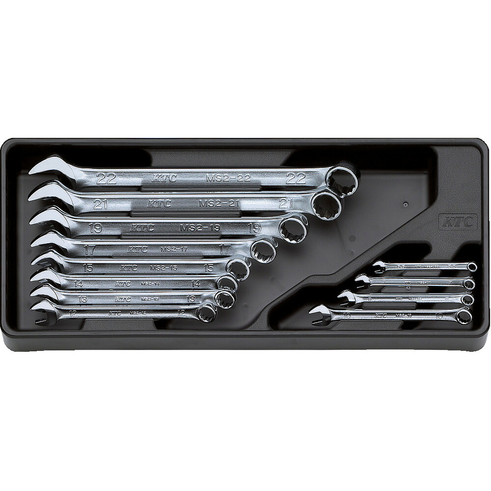 KYOTO TOOL 京都機械工具 KTC コンビネーションスパナセット コンビネーションレンチセット(8本組) 12角 樹脂成形トレイ付き TMS208